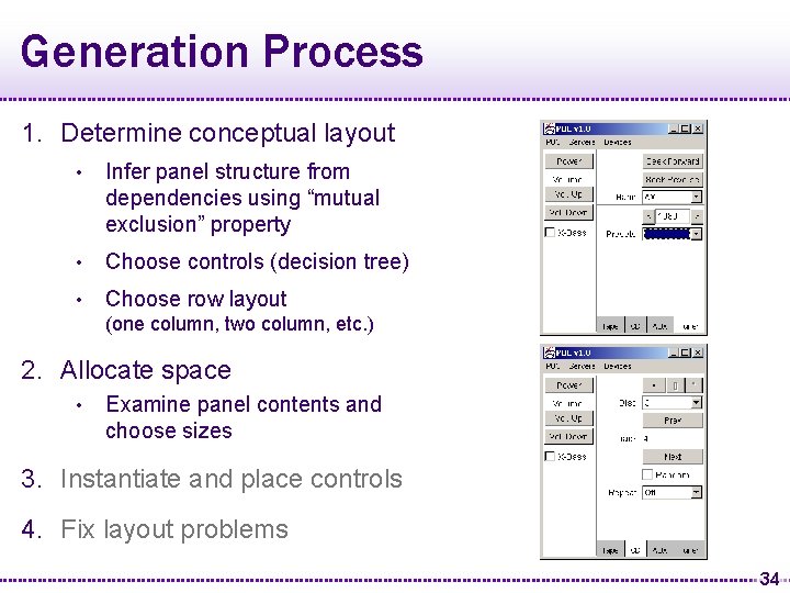 Generation Process 1. Determine conceptual layout • Infer panel structure from dependencies using “mutual