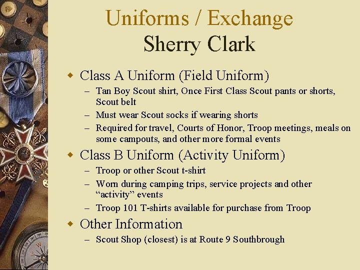 Uniforms / Exchange Sherry Clark w Class A Uniform (Field Uniform) – Tan Boy