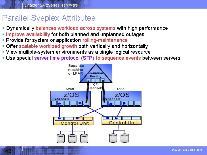 Chapter 2 A z. Series Hardware Parallel Sysplex Attributes Dynamically balances workload across systems