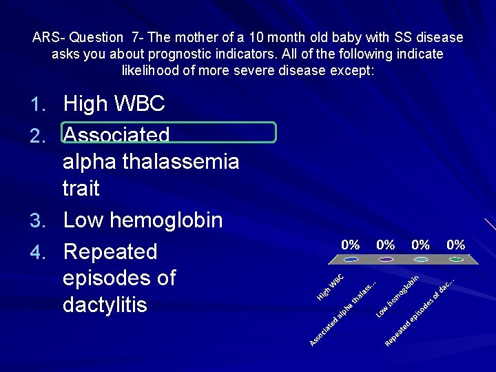 ARS- Question 7 - The mother of a 10 month old baby with SS