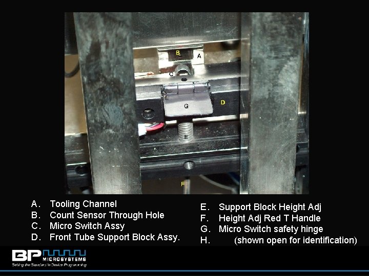 A. B. C. D. Tooling Channel Count Sensor Through Hole Micro Switch Assy Front