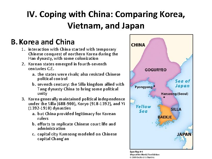 IV. Coping with China: Comparing Korea, Vietnam, and Japan B. Korea and China 1.