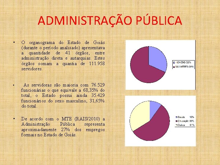 ADMINISTRAÇÃO PÚBLICA • O organograma do Estado de Goiás (durante o período analisado) apresentava