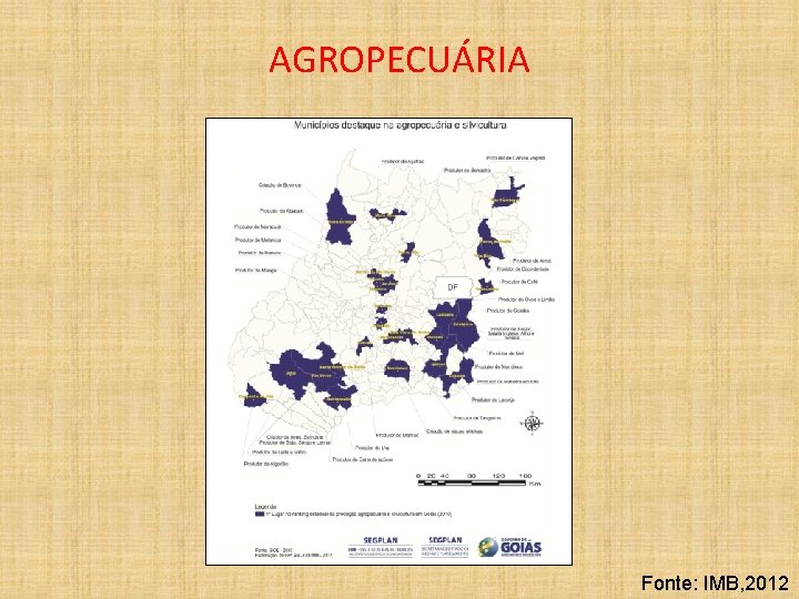 AGROPECUÁRIA Fonte: IMB, 2012 