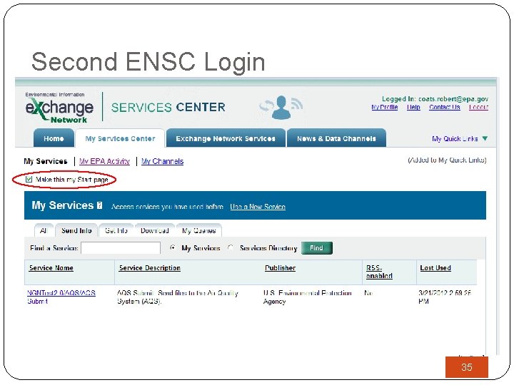Second ENSC Login 35 
