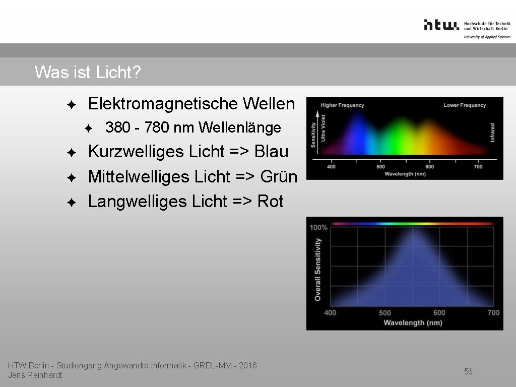 Was ist Licht? ✦ Elektromagnetische Wellen ✦ ✦ 380 - 780 nm Wellenlänge Kurzwelliges