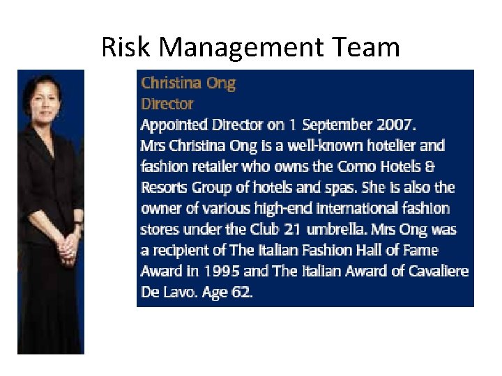 Risk Management Team 