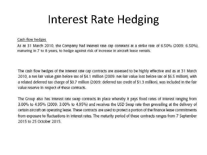 Interest Rate Hedging 