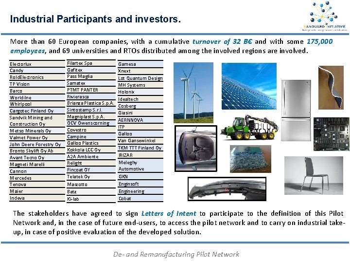 Industrial Participants and investors. More than 60 European companies, with a cumulative turnover of