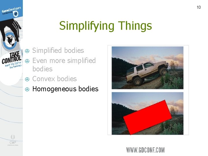 10 Simplifying Things > > Simplified bodies Even more simplified bodies Convex bodies Homogeneous