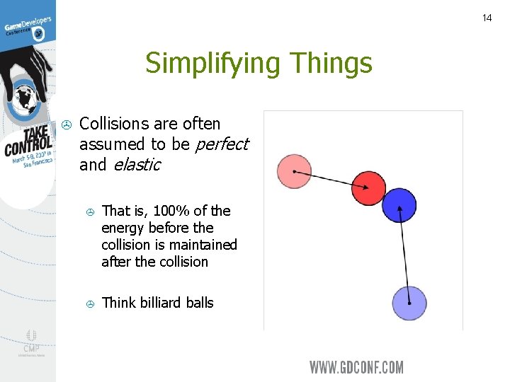 14 Simplifying Things > Collisions are often assumed to be perfect and elastic >