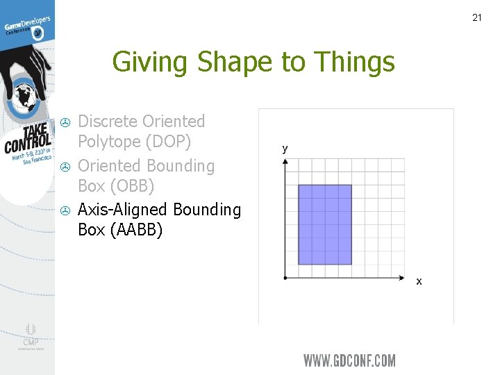 21 Giving Shape to Things > > > Discrete Oriented Polytope (DOP) Oriented Bounding