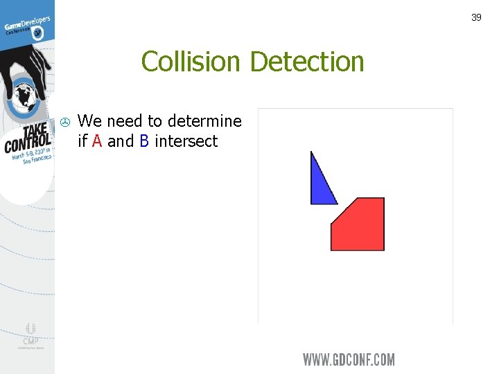 39 Collision Detection > We need to determine if A and B intersect 