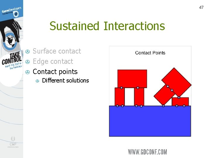 47 Sustained Interactions > > > Surface contact Edge contact Contact points > Different