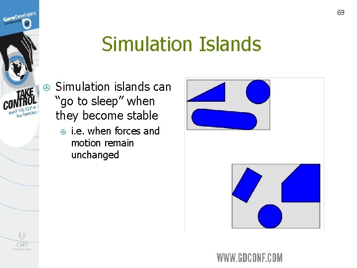 69 Simulation Islands > Simulation islands can “go to sleep” when they become stable