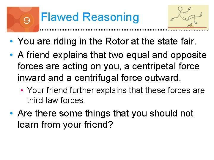 Flawed Reasoning • You are riding in the Rotor at the state fair. •