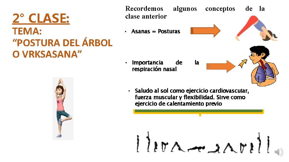 2° CLASE: TEMA: “POSTURA DEL ÁRBOL O VRKSASANA” Recordemos algunos clase anterior conceptos de