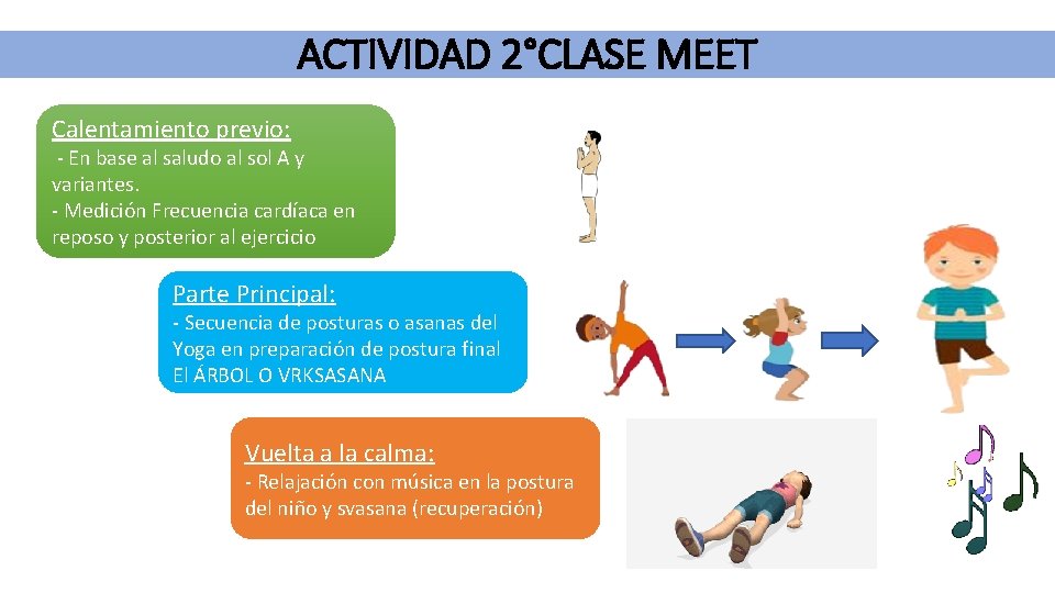 ACTIVIDAD 2°CLASE MEET Calentamiento previo: - En base al saludo al sol A y