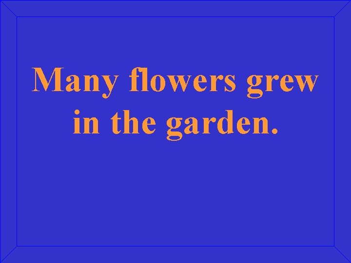 Many flowers grew in the garden. 