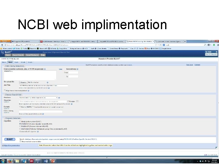 NCBI web implimentation 