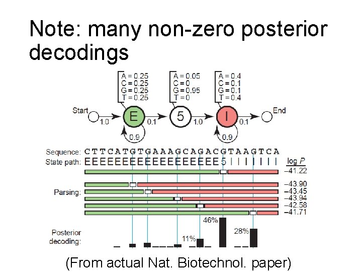 Note: many non-zero posterior decodings (From actual Nat. Biotechnol. paper) 