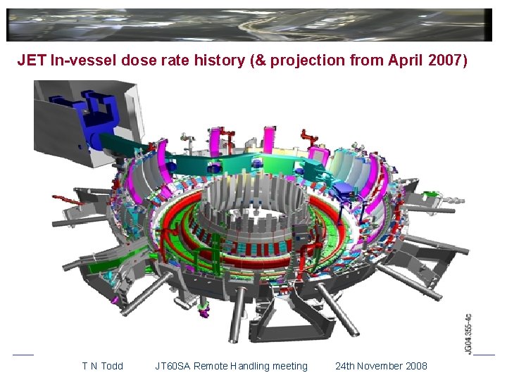 JET In-vessel dose rate history (& projection from April 2007) T N Todd JT