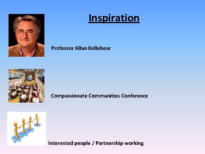  Inspiration Professor Allan Kellehear Compassionate Communities Conference Interested people / Partnership working 