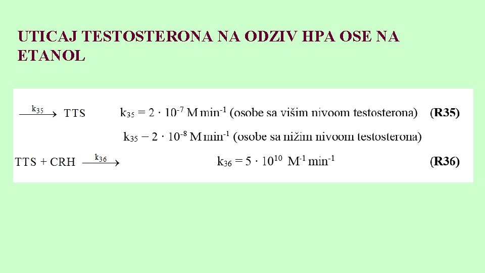 UTICAJ TESTOSTERONA NA ODZIV HPA OSE NA ETANOL 