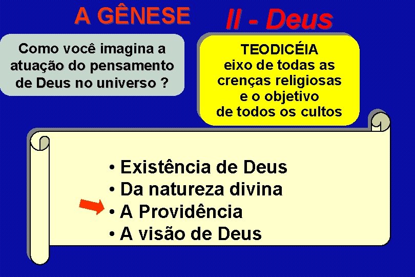 A GÊNESE Como você imagina a atuação do pensamento de Deus no universo ?