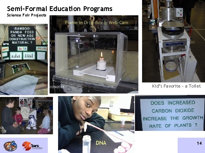 Semi-Formal Education Programs Science Fair Projects Flame in Drop-Box & Web-Cam Kid’s Favorite –