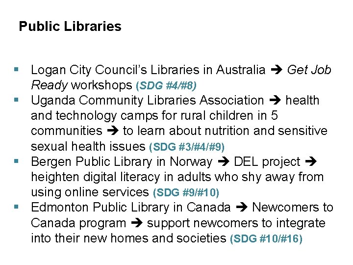 Public Libraries § Logan City Council’s Libraries in Australia Get Job Ready workshops (SDG