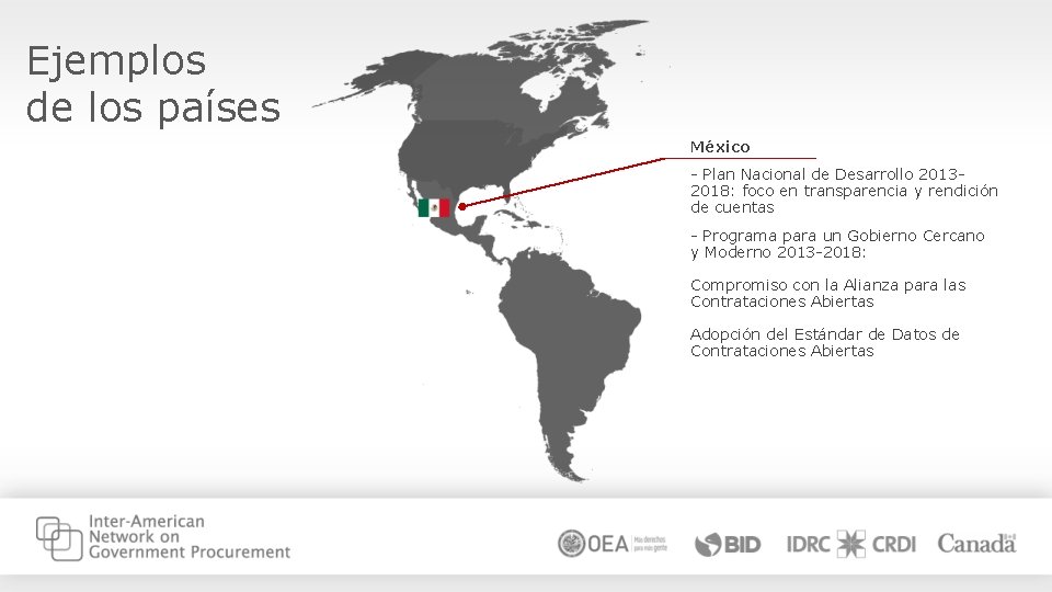 Ejemplos de los países México - Plan Nacional de Desarrollo 20132018: foco en transparencia