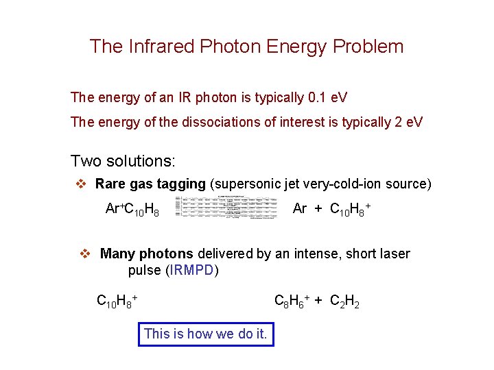 The Infrared Photon Energy Problem The energy of an IR photon is typically 0.