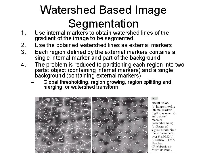 Watershed Based Image Segmentation 1. Use internal markers to obtain watershed lines of the Watershed Based Image Segmentation 1. Use internal markers to obtain watershed lines of the