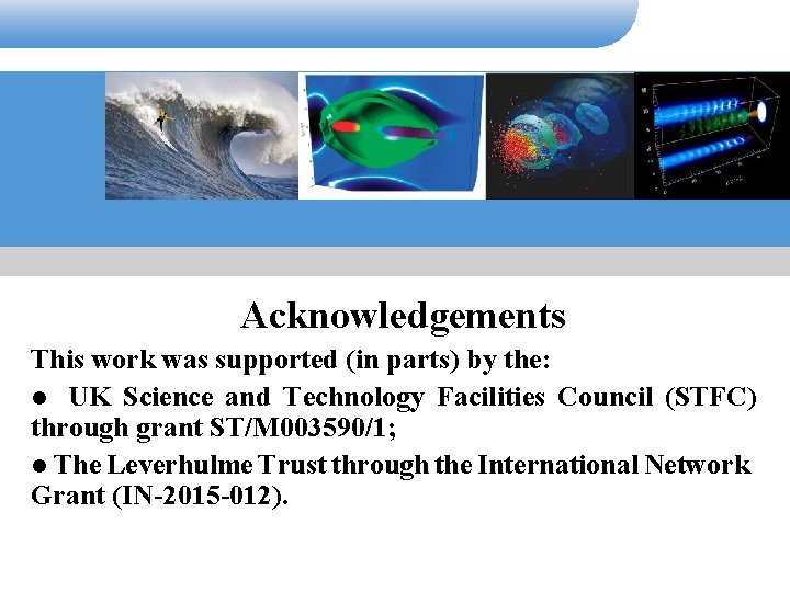 设计：李波 Acknowledgements This work was supported (in parts) by the: l UK Science and