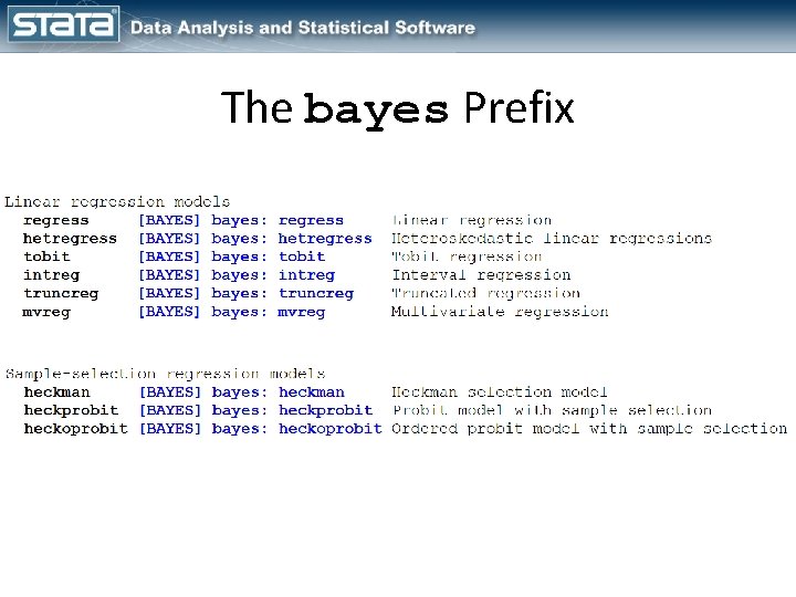 The bayes Prefix 