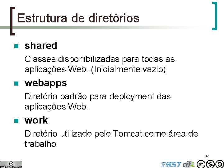 Estrutura de diretórios n shared Classes disponibilizadas para todas as aplicações Web. (Inicialmente vazio)