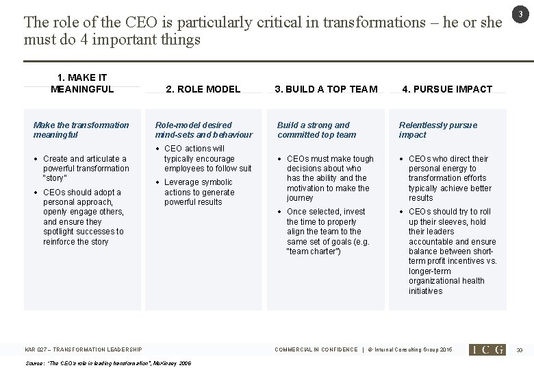 The role of the CEO is particularly critical in transformations – he or she