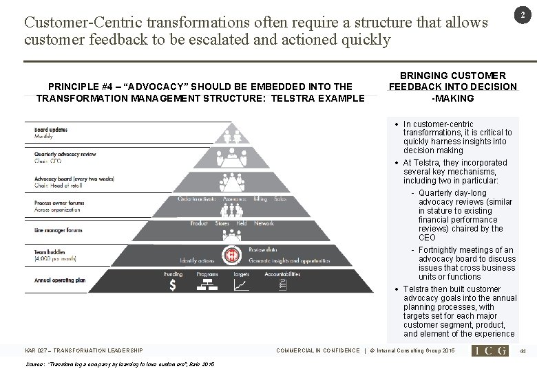 Customer-Centric transformations often require a structure that allows customer feedback to be escalated and