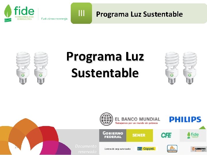 III Programa Luz Sustentable 24 Documento reservado 
