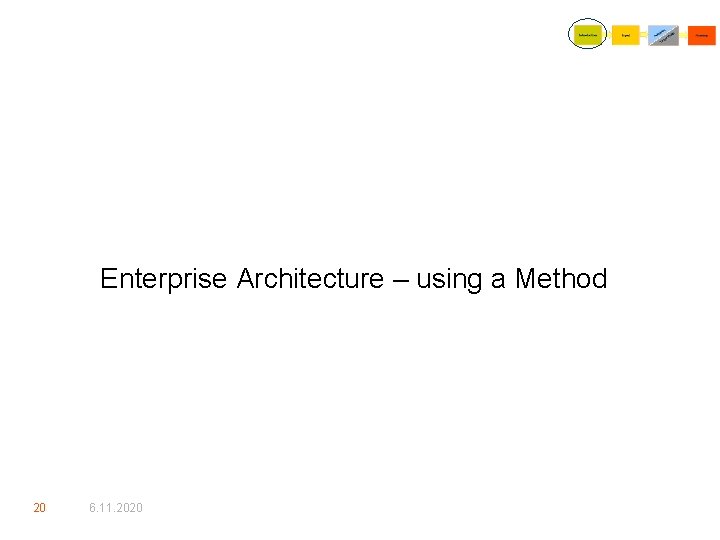 Enterprise Architecture – using a Method 20 6. 11. 2020 