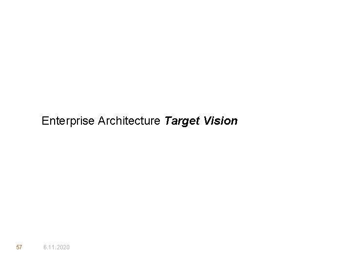Enterprise Architecture Target Vision 57 6. 11. 2020 