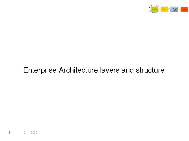 Enterprise Architecture layers and structure 8 6. 11. 2020 