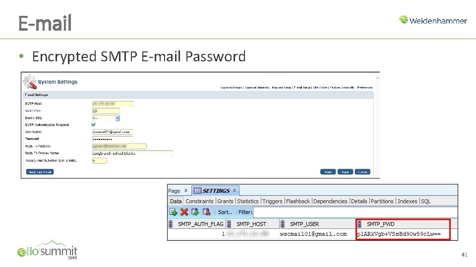 E-mail • Encrypted SMTP E-mail Password 41 