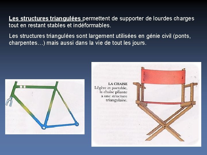 Les structures triangulées permettent de supporter de lourdes charges tout en restant stables et