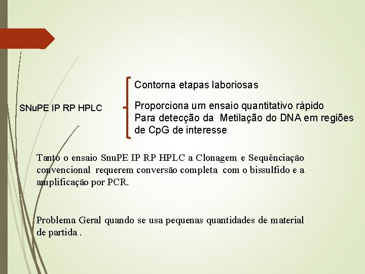 Contorna etapas laboriosas SNu. PE IP RP HPLC Proporciona um ensaio quantitativo rápido Para