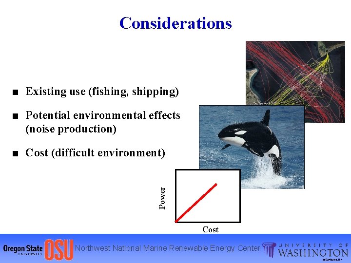Considerations ■ Existing use (fishing, shipping) ■ Potential environmental effects (noise production) Power ■