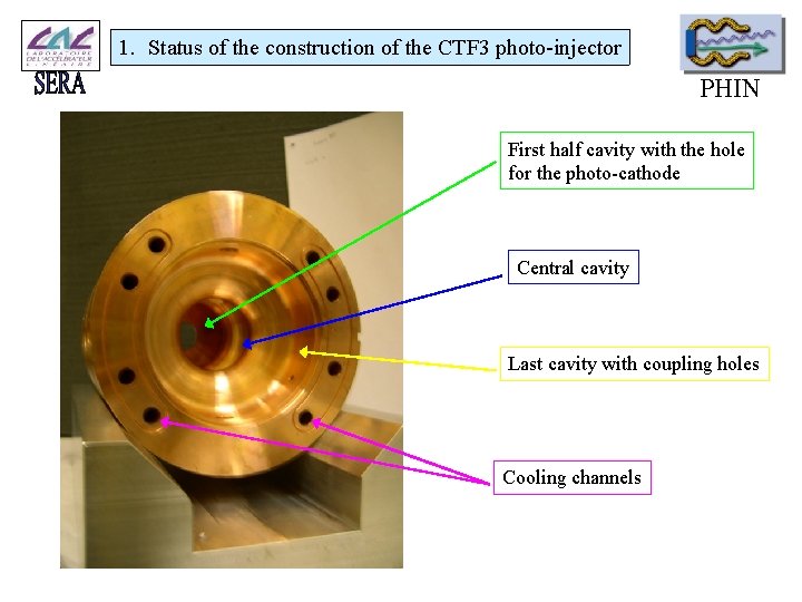 1. Status of the construction of the CTF 3 photo-injector PHIN First half cavity