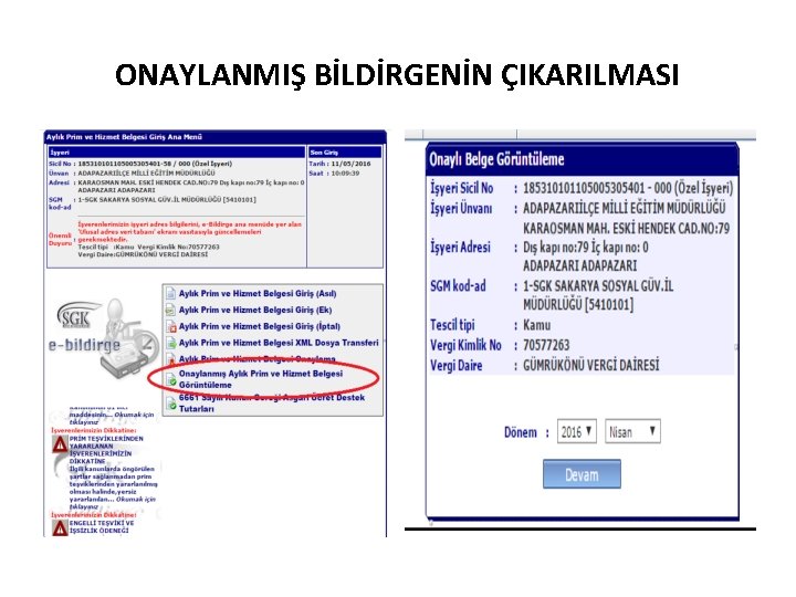 ONAYLANMIŞ BİLDİRGENİN ÇIKARILMASI 