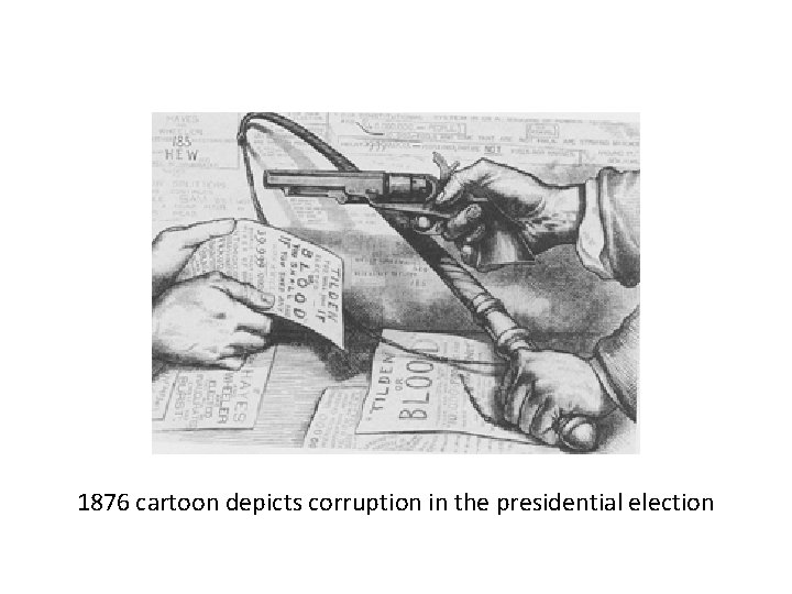 1876 cartoon depicts corruption in the presidential election 